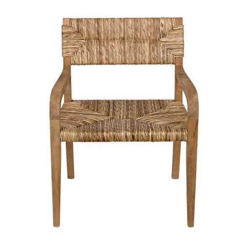 Bowie Teak/Woven Rush Armchair - Natural - Noir - Brown