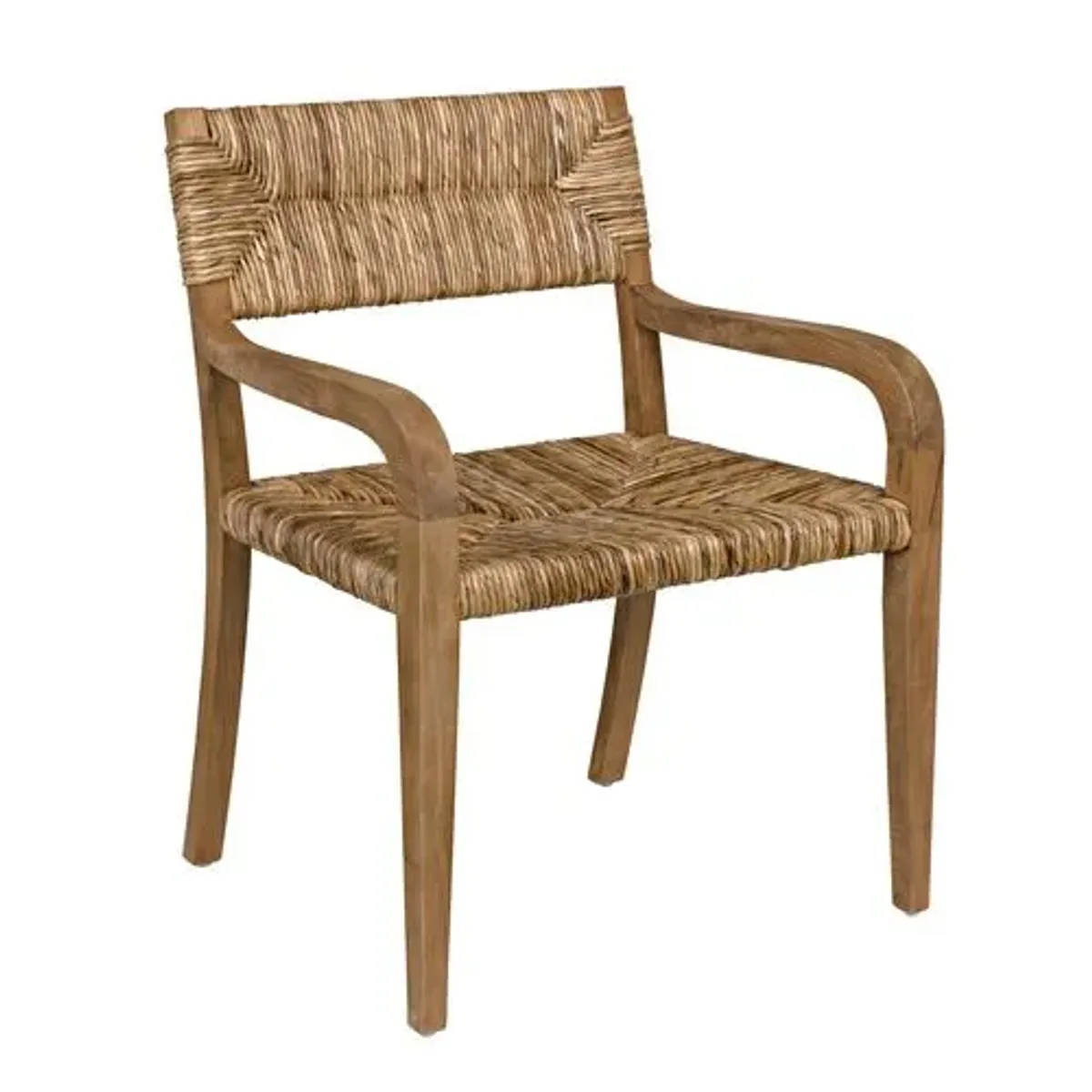 Bowie Teak/Woven Rush Armchair - Natural - Noir - Brown