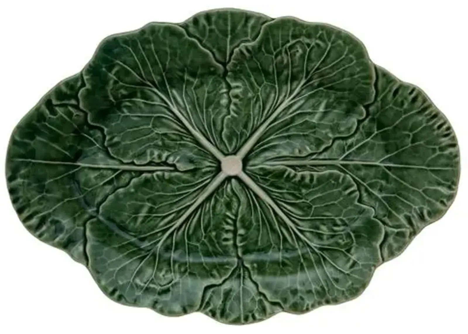 Cabbage Oval Platter - Green - Bordallo Pinheiro