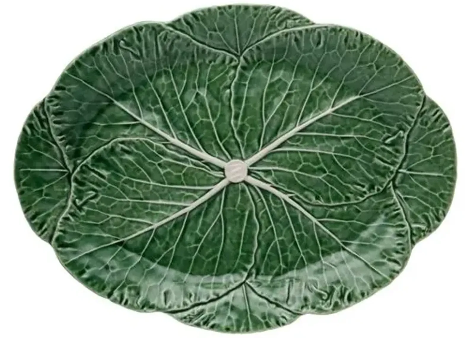 Cabbage Oval Platter - Green - Bordallo Pinheiro