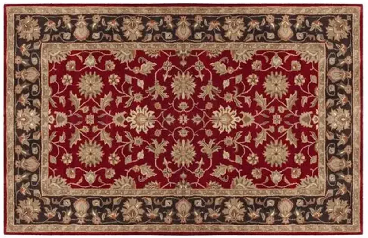 Petunia Rug - Wine/Black - Red - Red