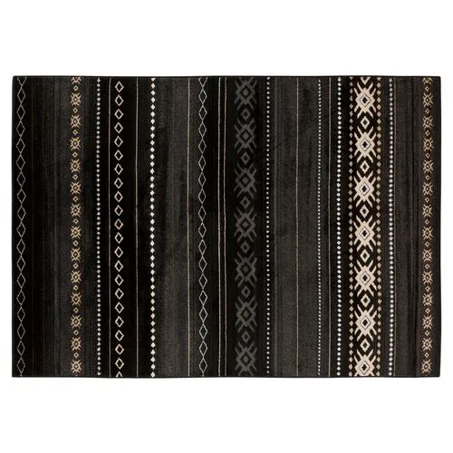 Erie Rug - Coal/Tan - Black - Black