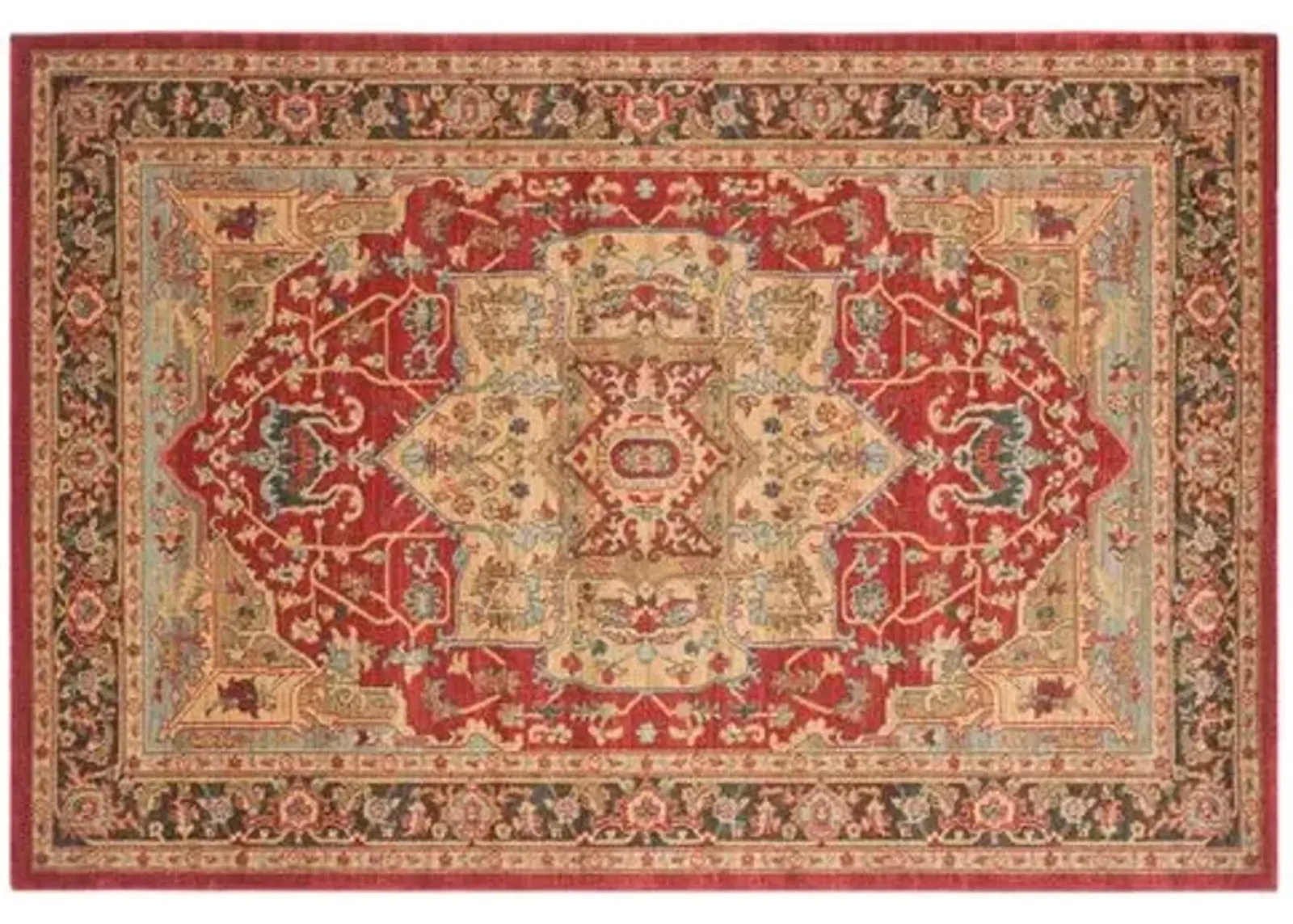 Avila Rug - Natural/Navy - Red - Red