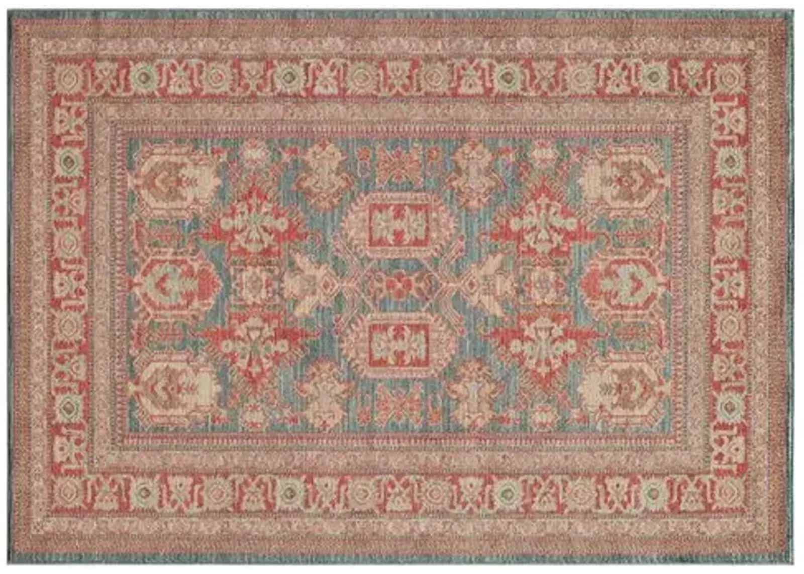 Alfie Rug - Blue - Red - Red