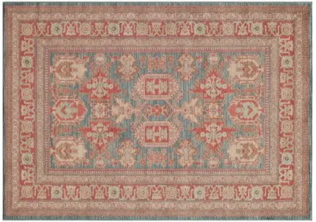 Alfie Rug - Blue - Red - Red