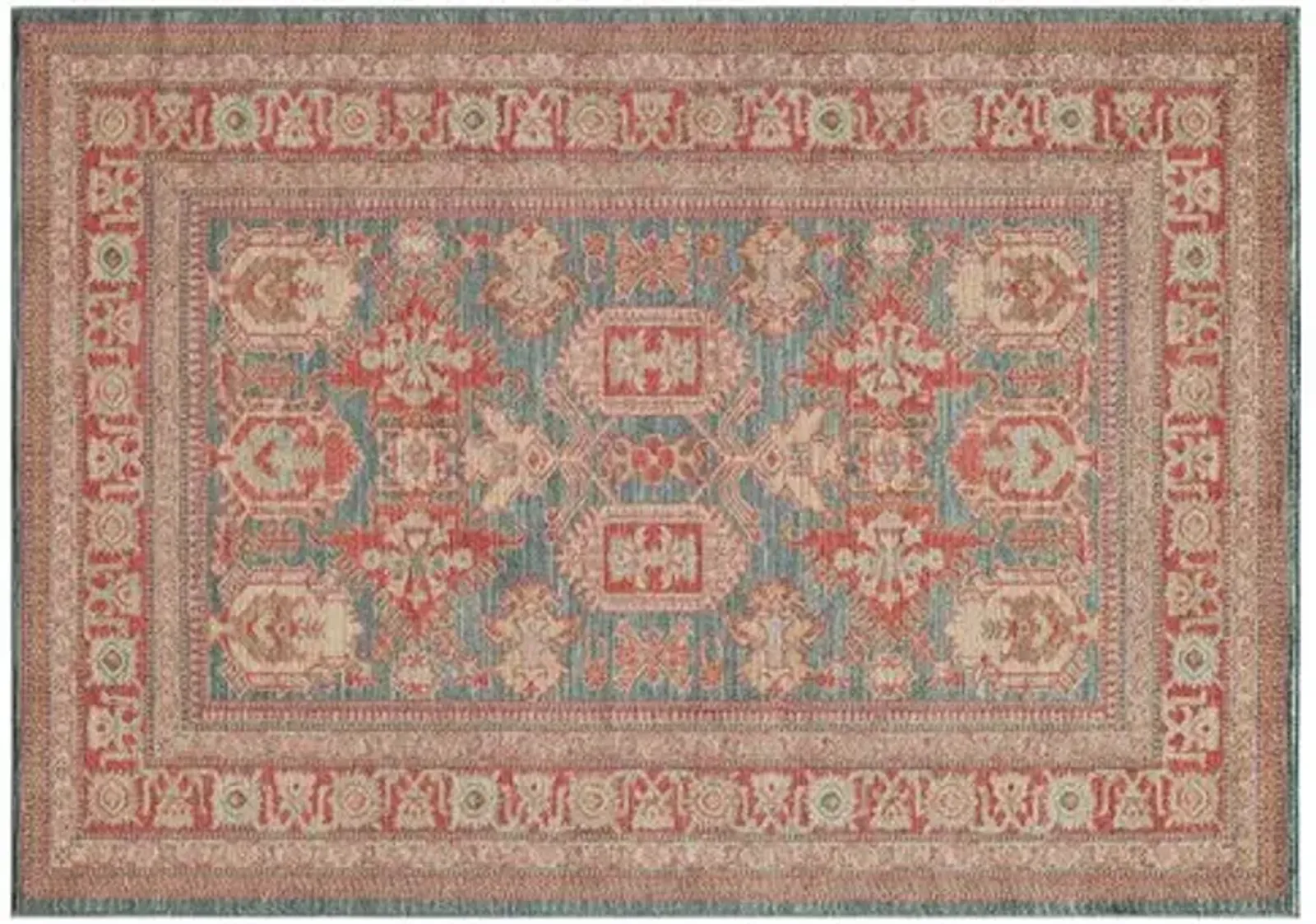 Alfie Rug - Blue - Red - Red