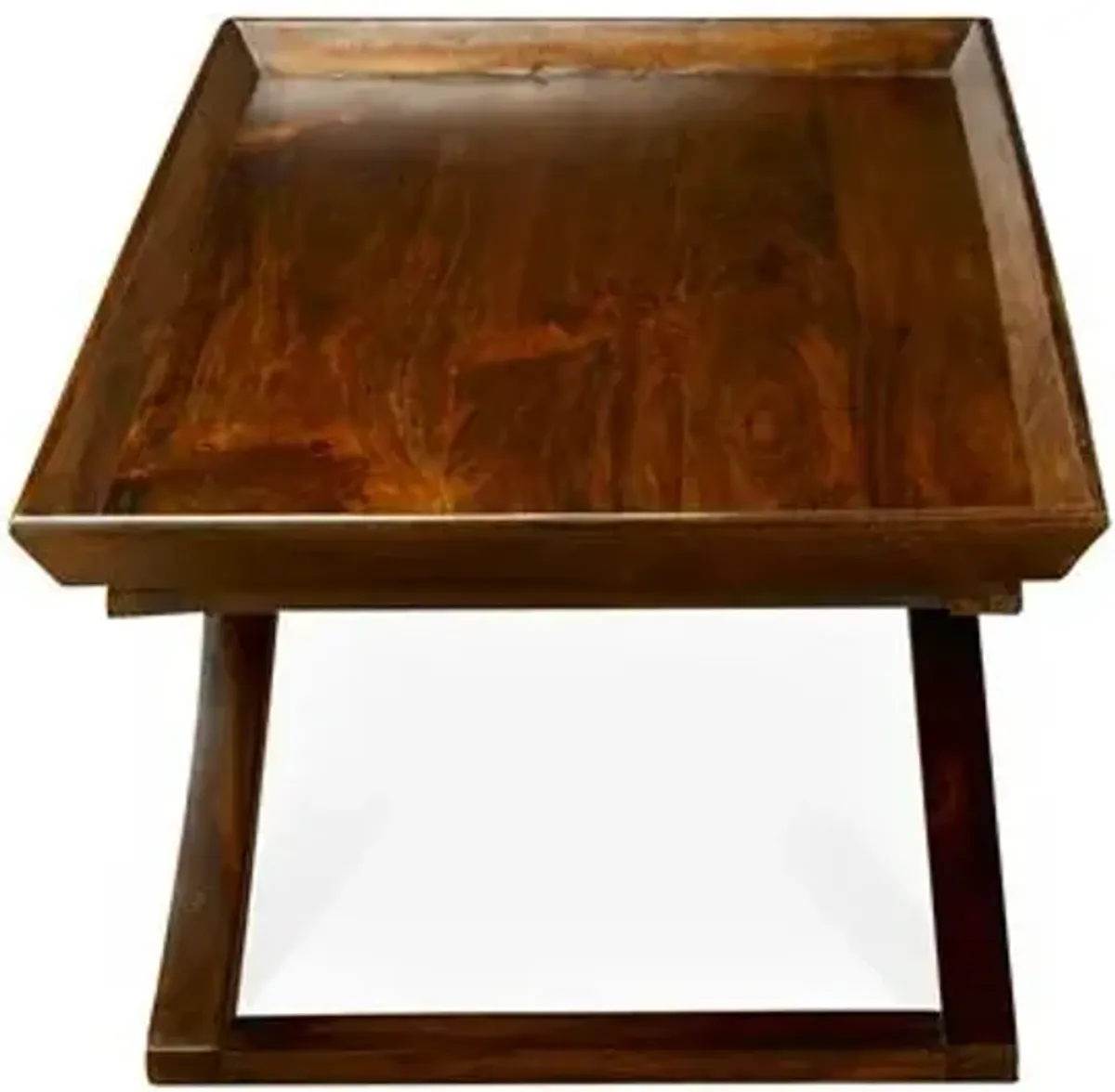 Vesper X-Base Coffee Table - Dark Pecan - Handcrafted - Brown