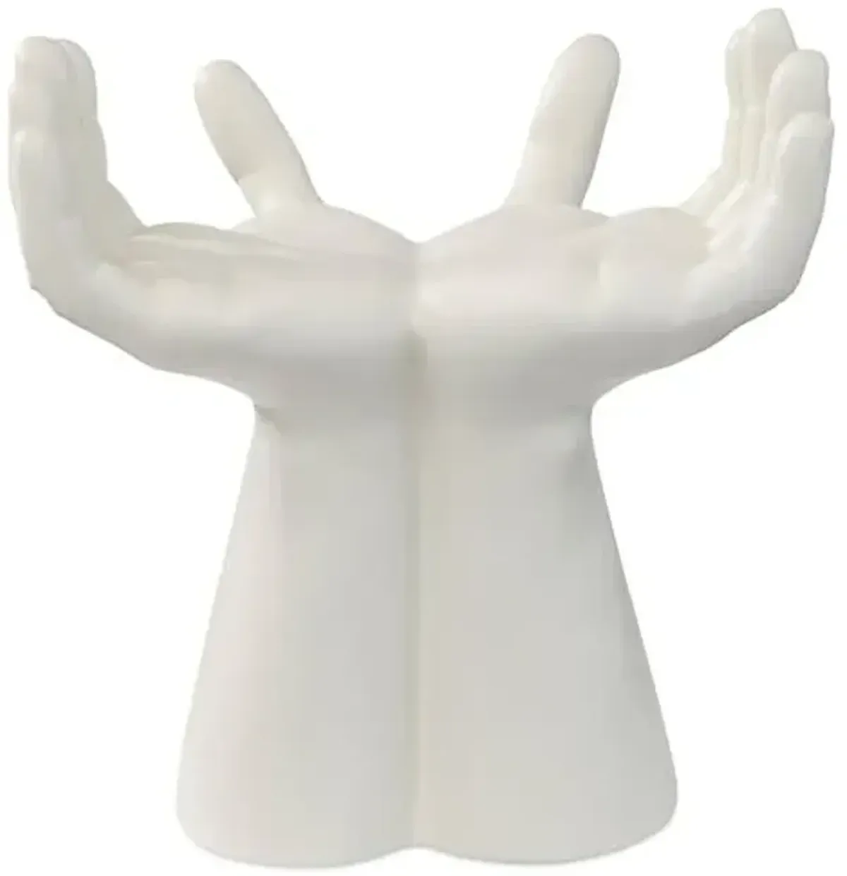 Hands Ceramic Stool - White - Global Views - Gray
