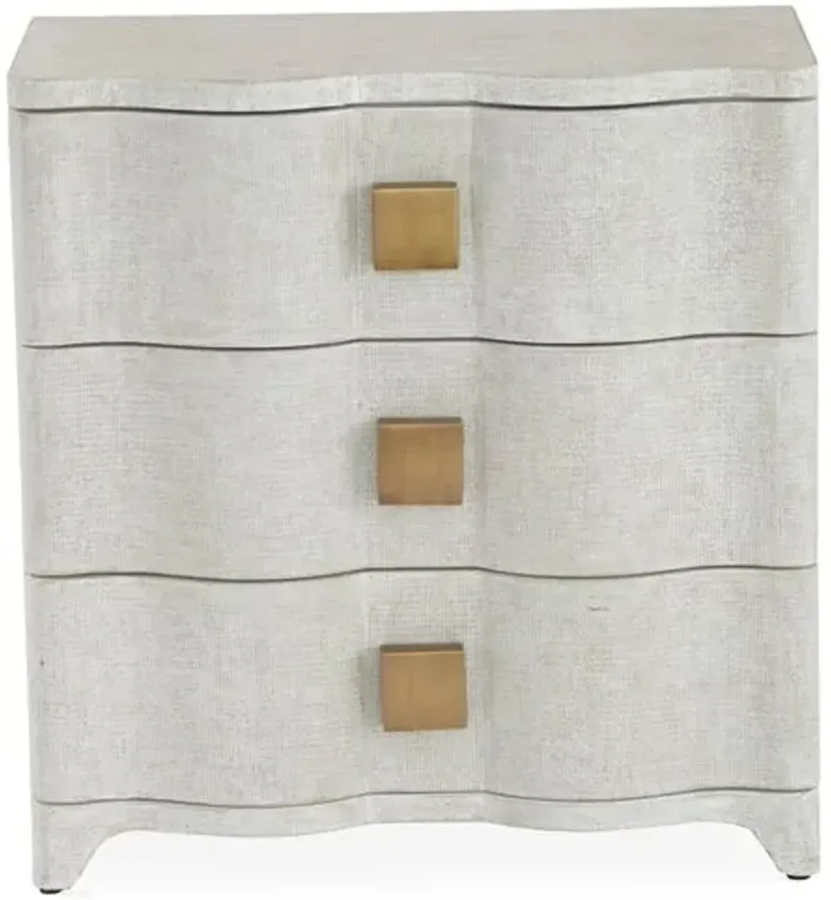 Toile 3-Drawer Nightstand - Antiqued White Linen - Global Views