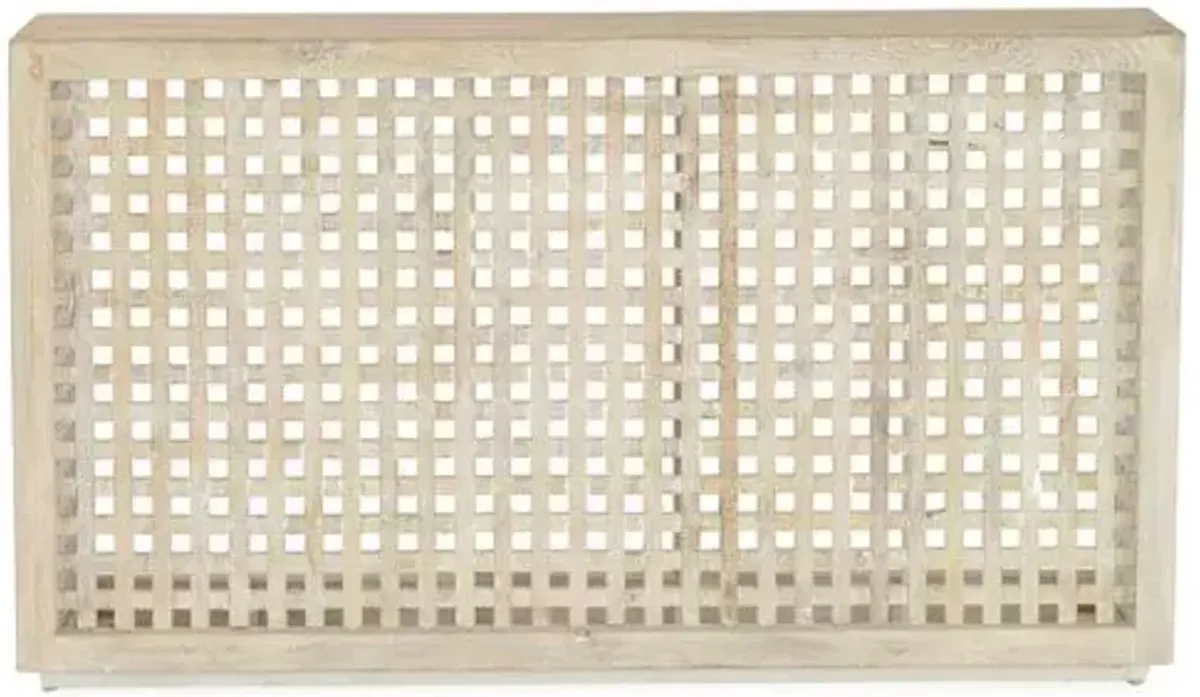 Driftwood Lattice Console - Global Views - Beige