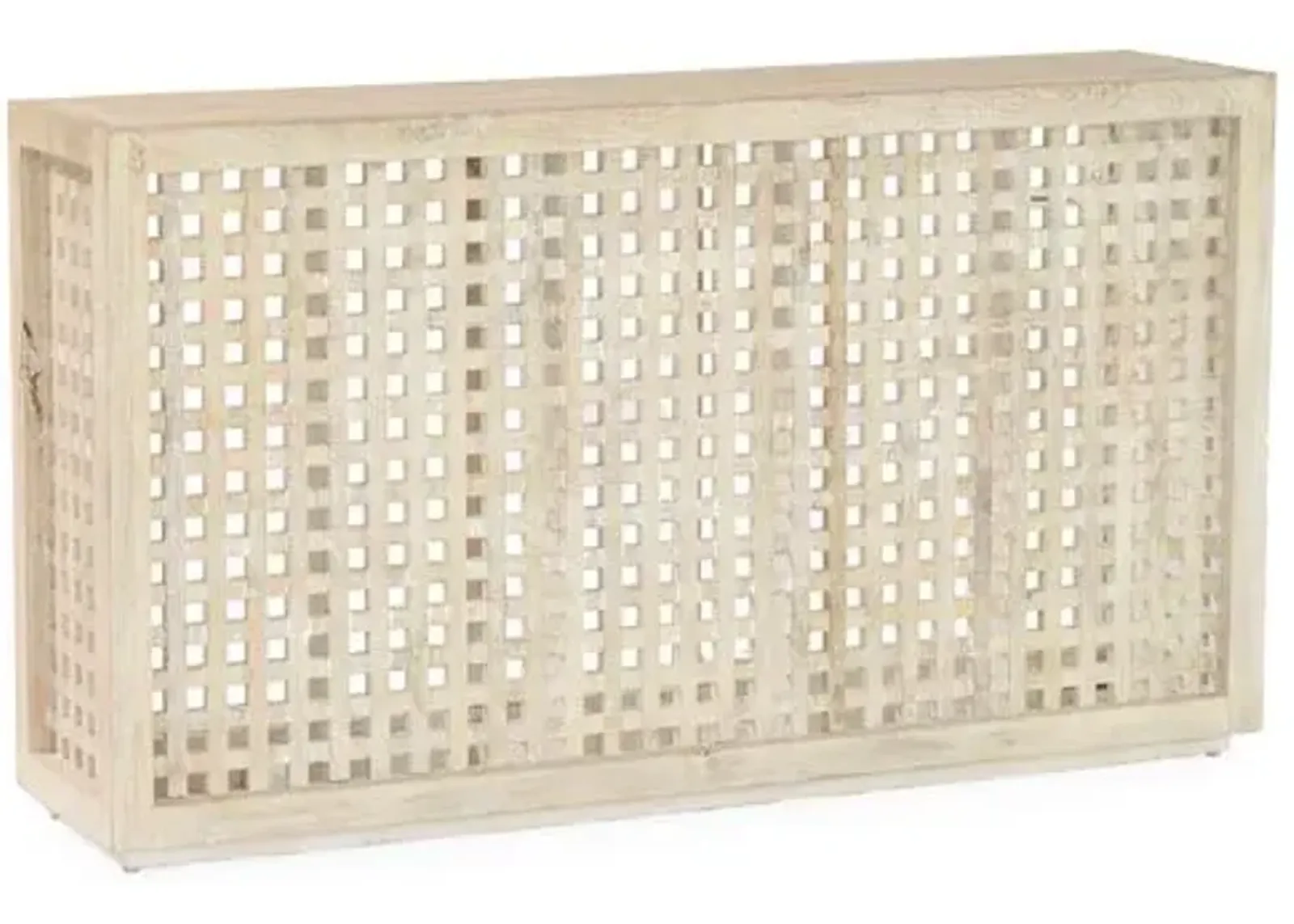 Driftwood Lattice Console - Global Views - Beige