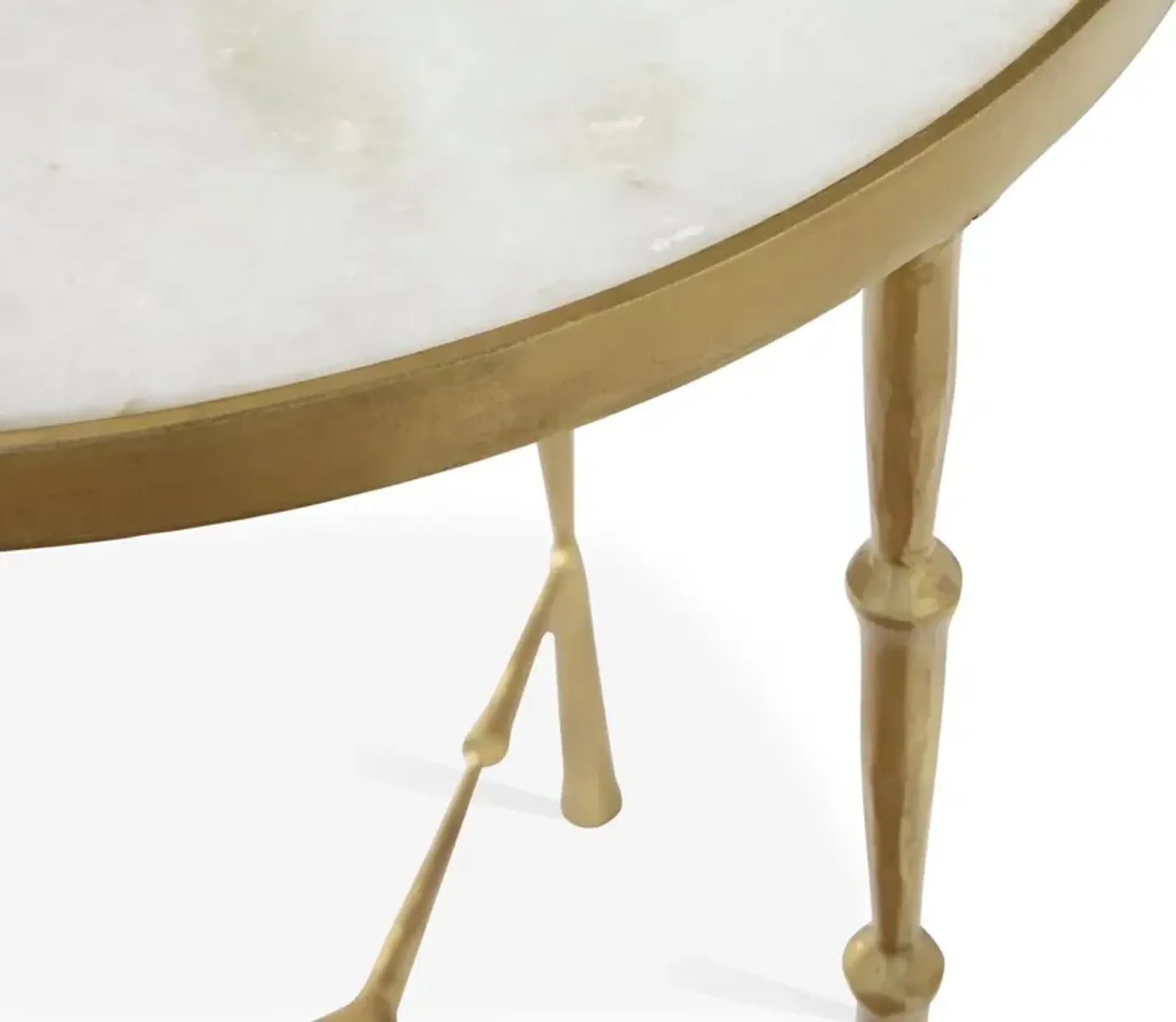 Spike Side Table w/ White Marble | Furniture.com