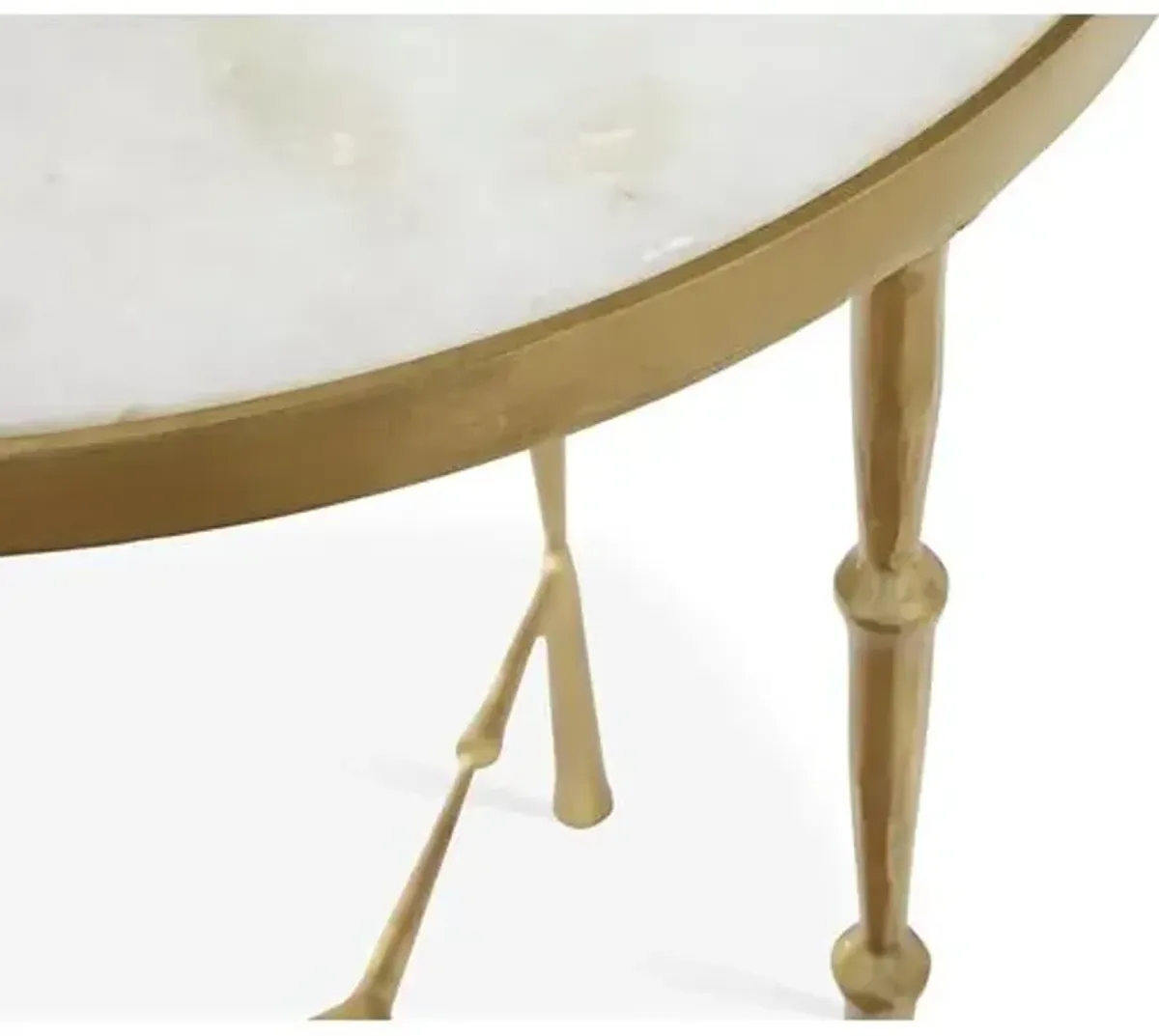 Spike Side Table with White Marble - Global Views