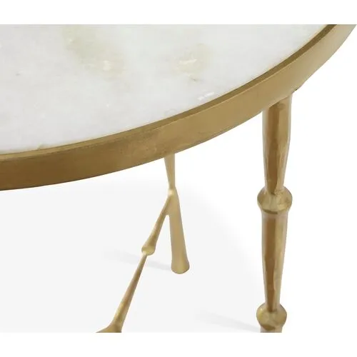 Spike Side Table with White Marble - Global Views