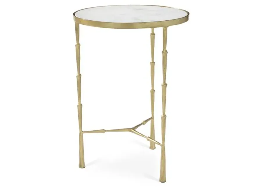 Spike Side Table with White Marble - Global Views