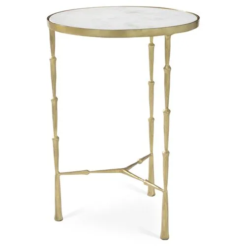 Spike Side Table with White Marble - Global Views