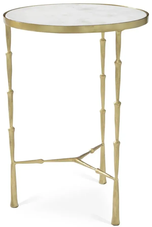 Spike Side Table w/ White Marble