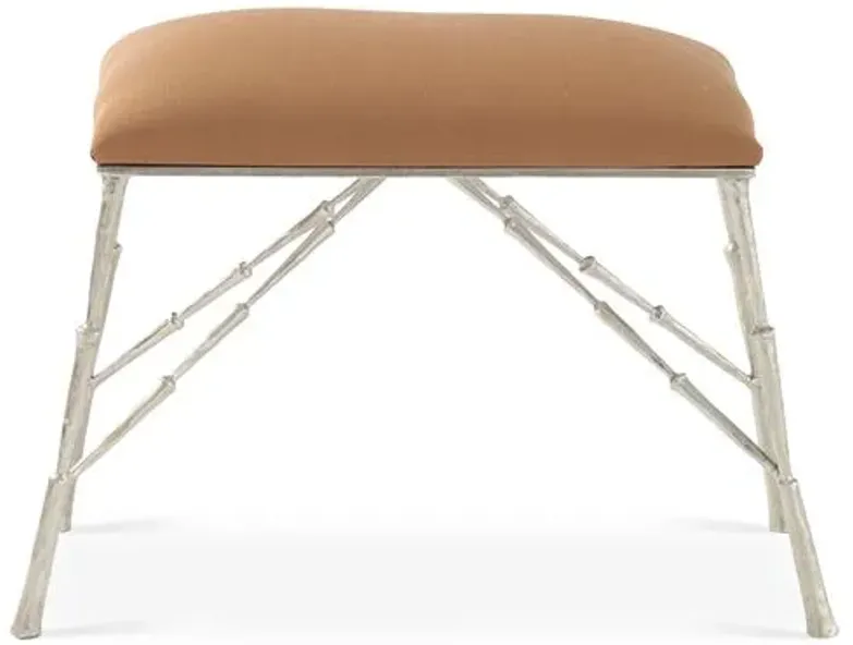 Spike Bench with Muslin Cushion - Global Views - Beige