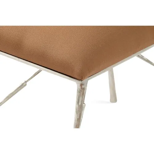 Spike Bench with Muslin Cushion - Global Views - Beige