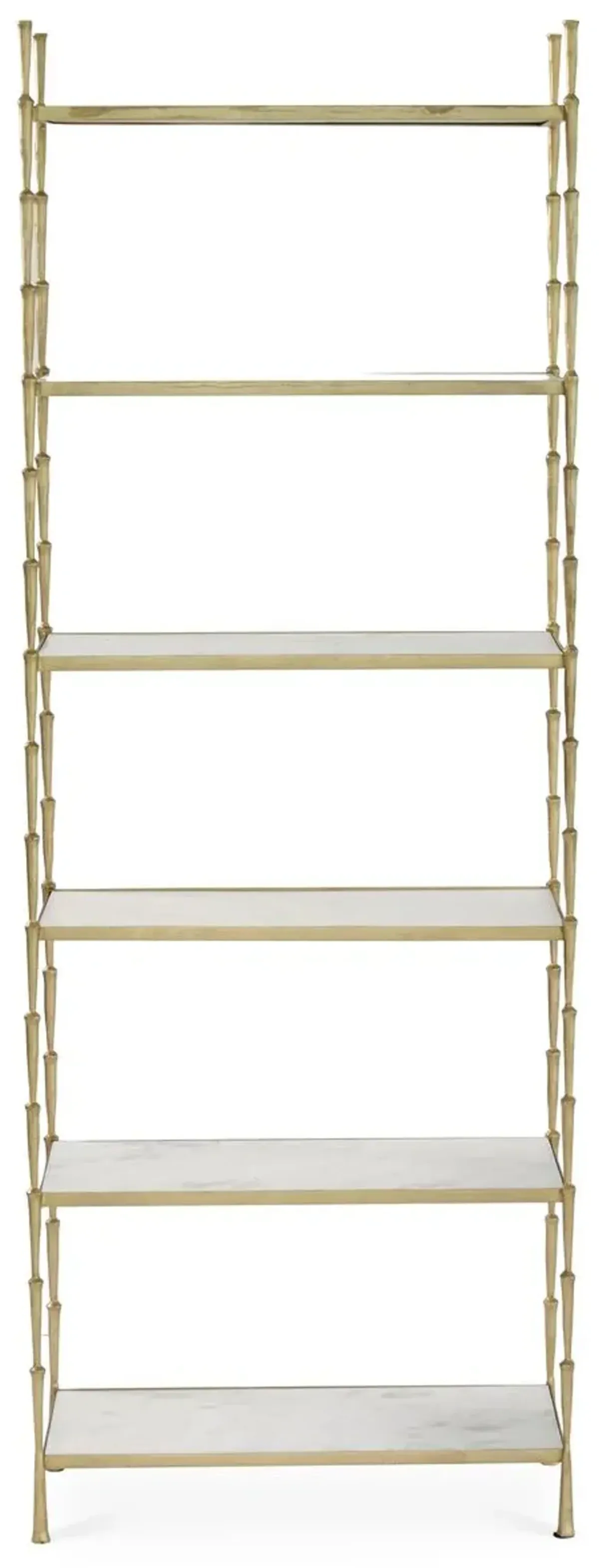 Spike Étagère, Gold/White Marble