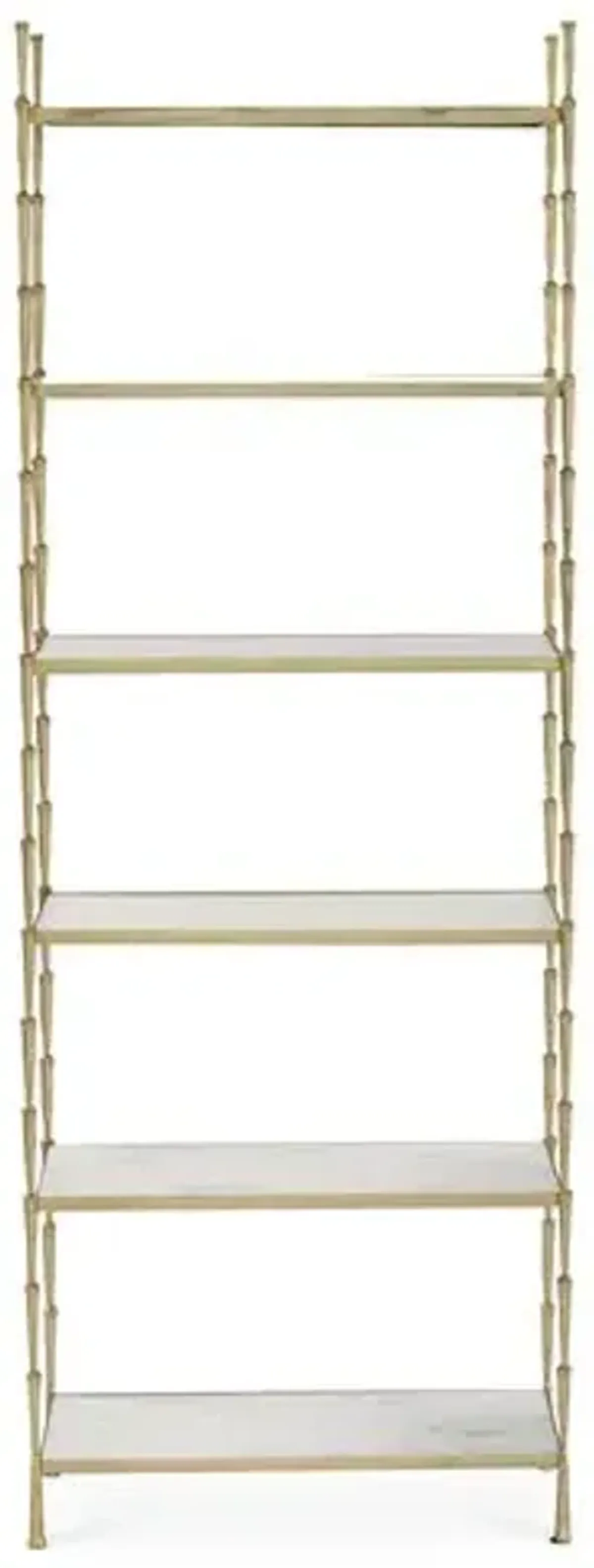 Spike Étag re - Gold/White Marble - Global Views - Ivory