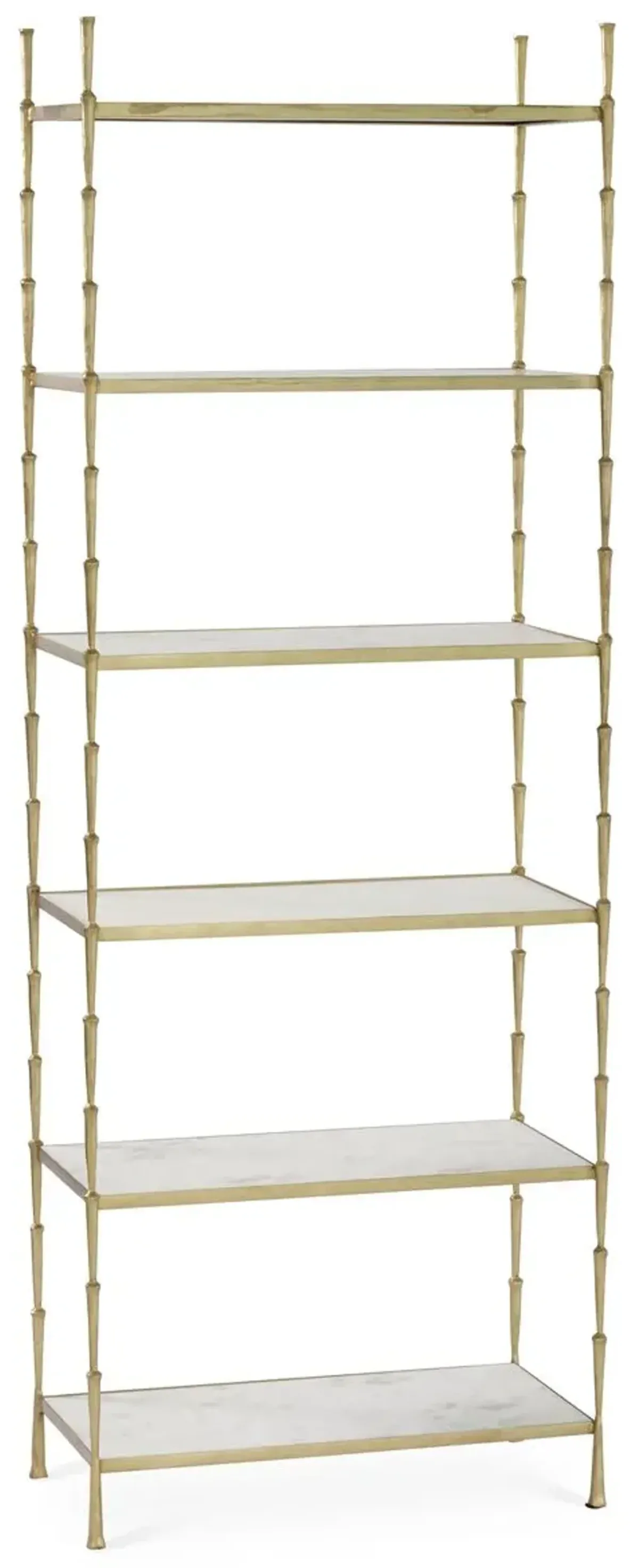Spike Étagère, Gold/White Marble