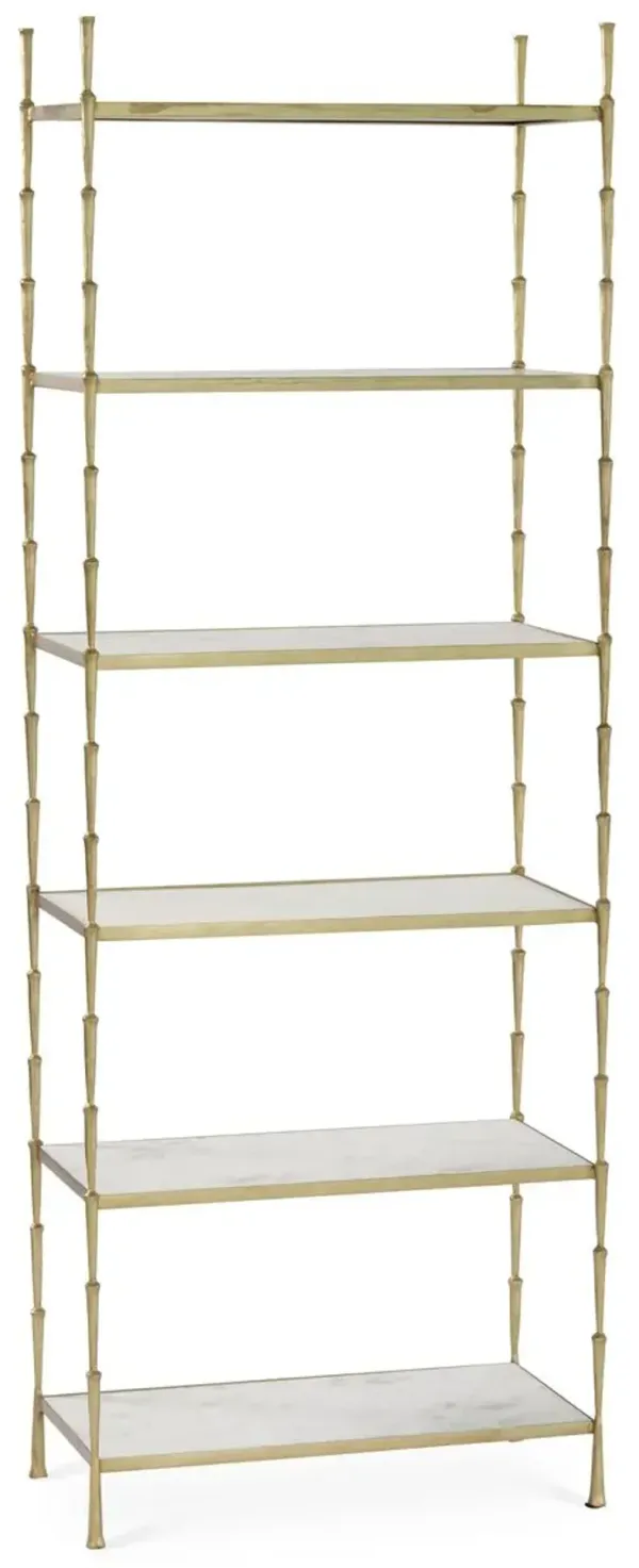 Spike Étagère, Gold/White Marble