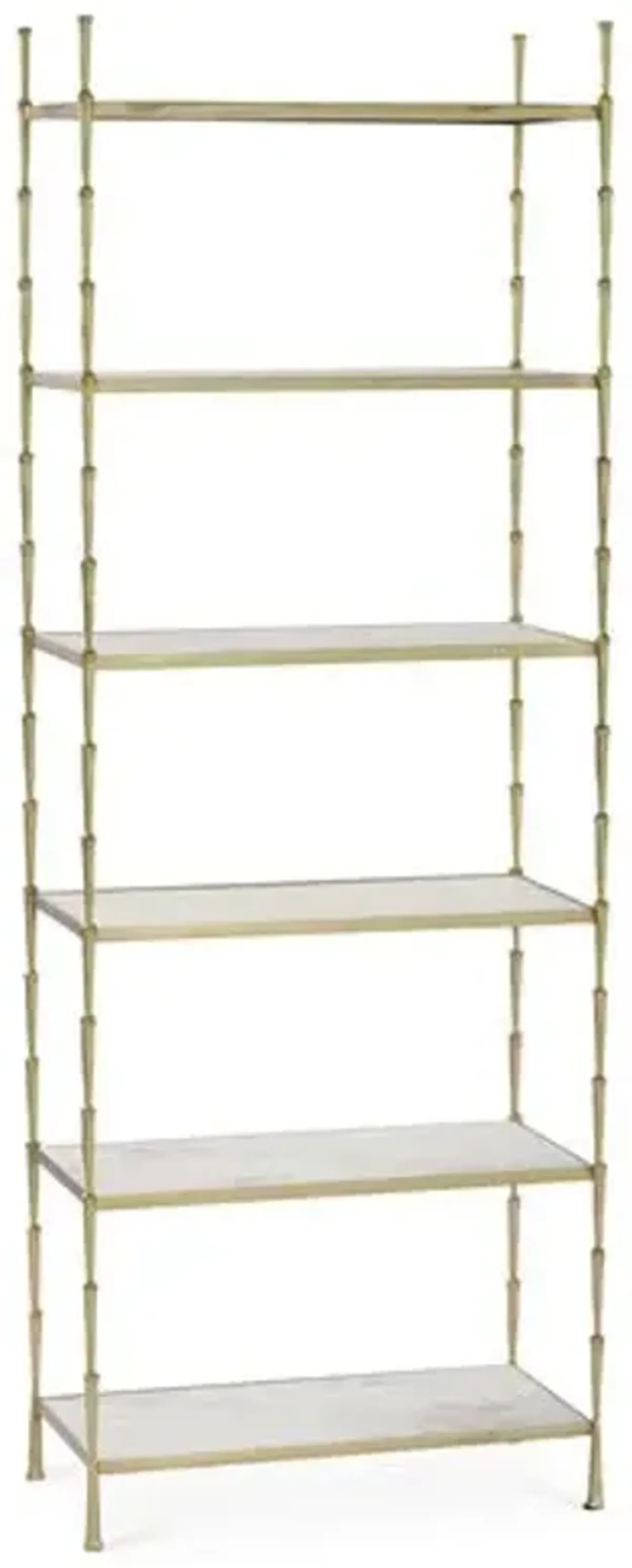 Spike Étag re - Gold/White Marble - Global Views - Ivory