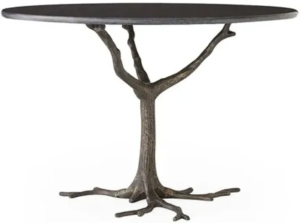 Faux Bois 41" Dining Table - Granite/Iron - Global Views