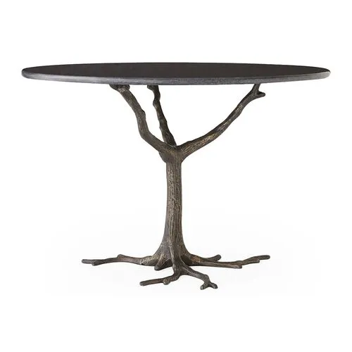 Faux Bois 41" Dining Table - Granite/Iron - Global Views