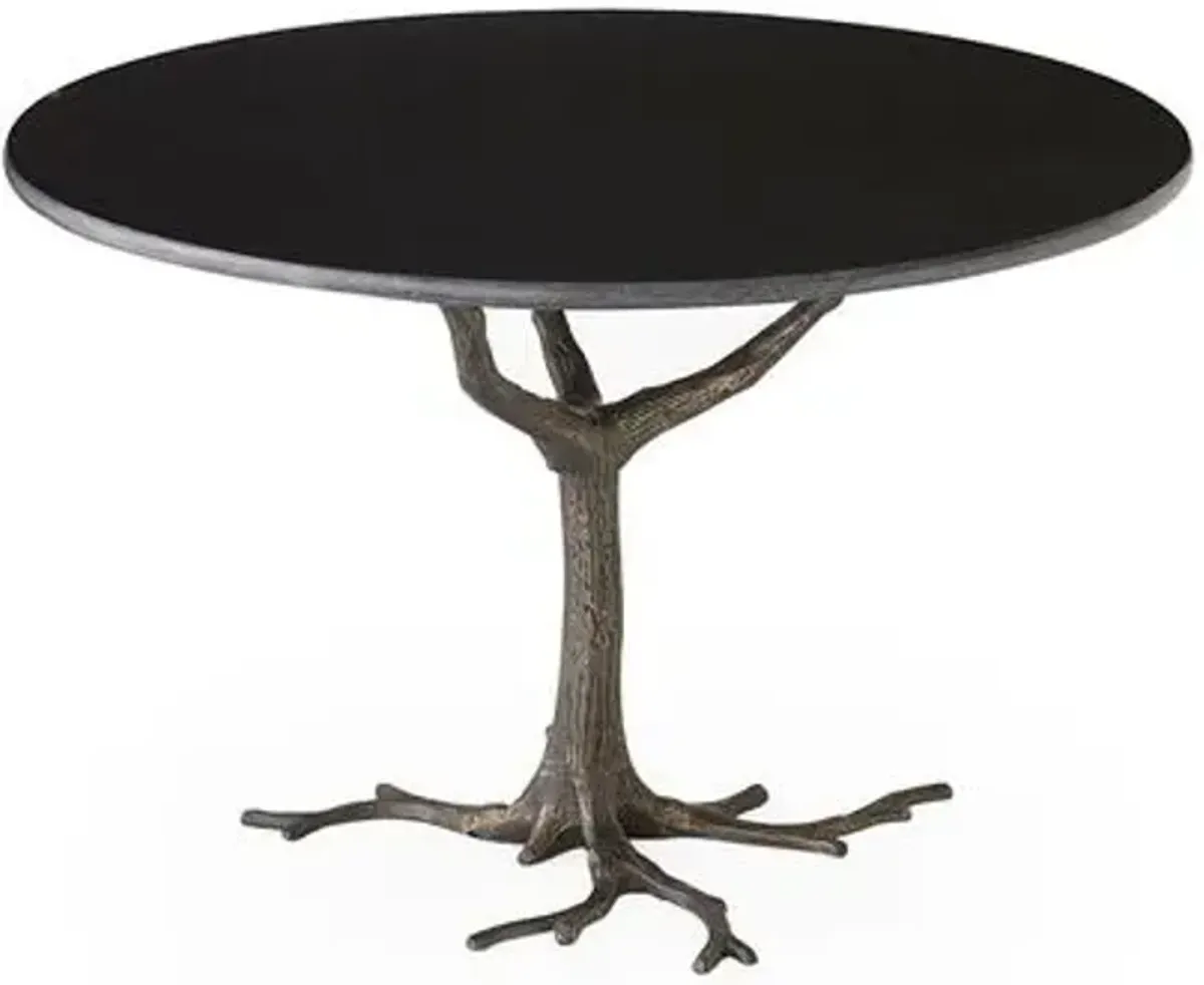 Faux Bois 41" Dining Table - Granite/Iron - Global Views