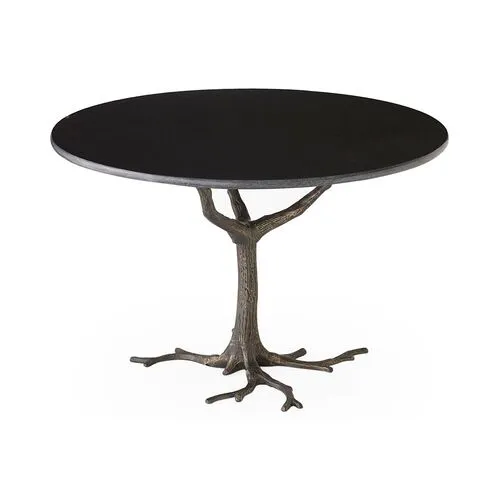 Faux Bois 41" Dining Table - Granite/Iron - Global Views