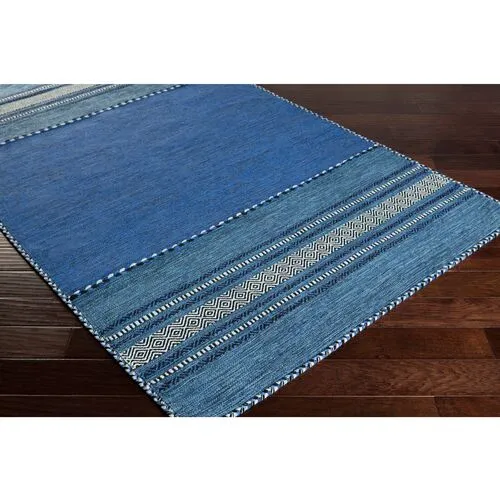 Jalo Flat-Weave Rug - Blue - Blue