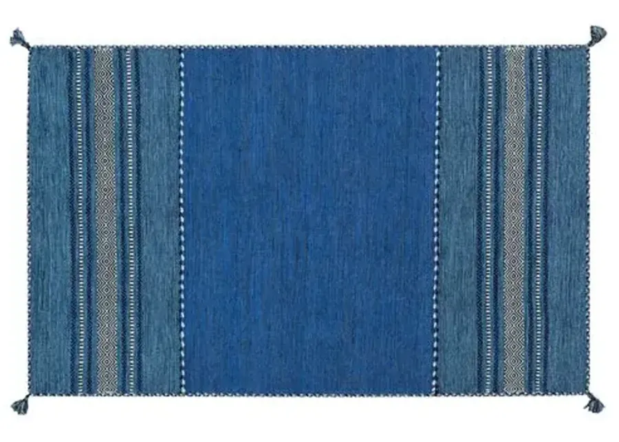 Jalo Flat-Weave Rug - Blue - Blue