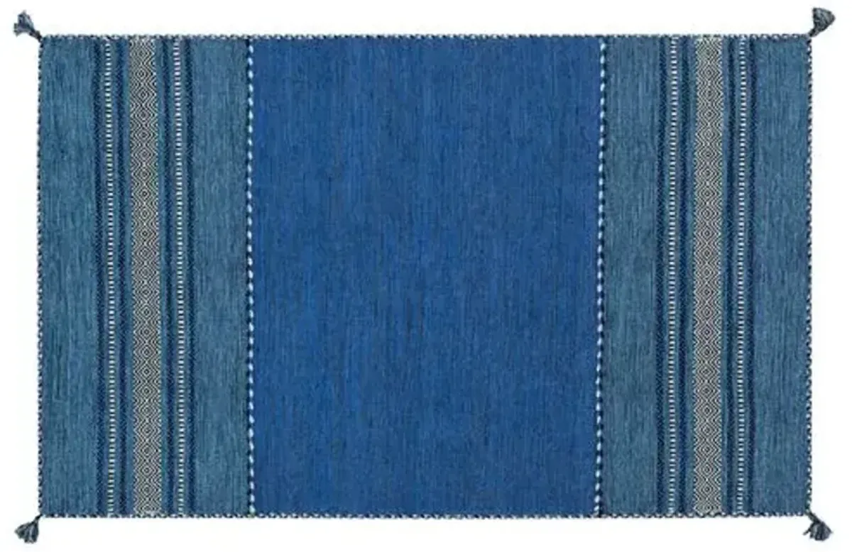 Jalo Flat-Weave Rug - Blue - Blue