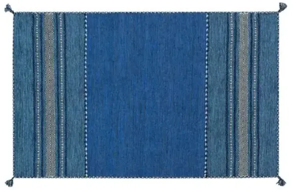 Jalo Flat-Weave Rug - Blue - Blue