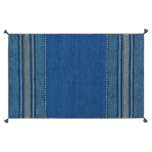 Jalo Flat-Weave Rug - Blue - Blue