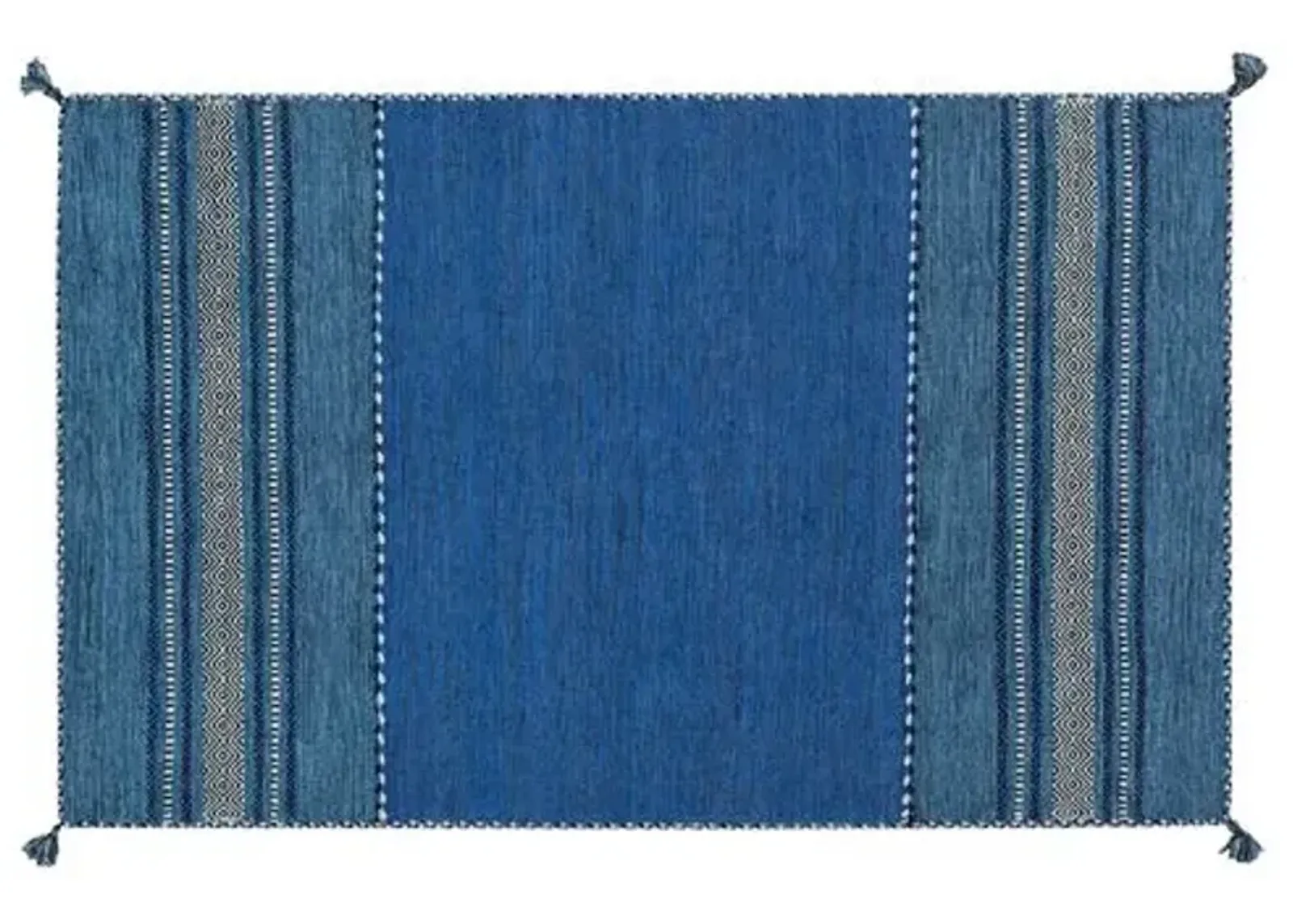 Jalo Flat-Weave Rug - Blue - Blue