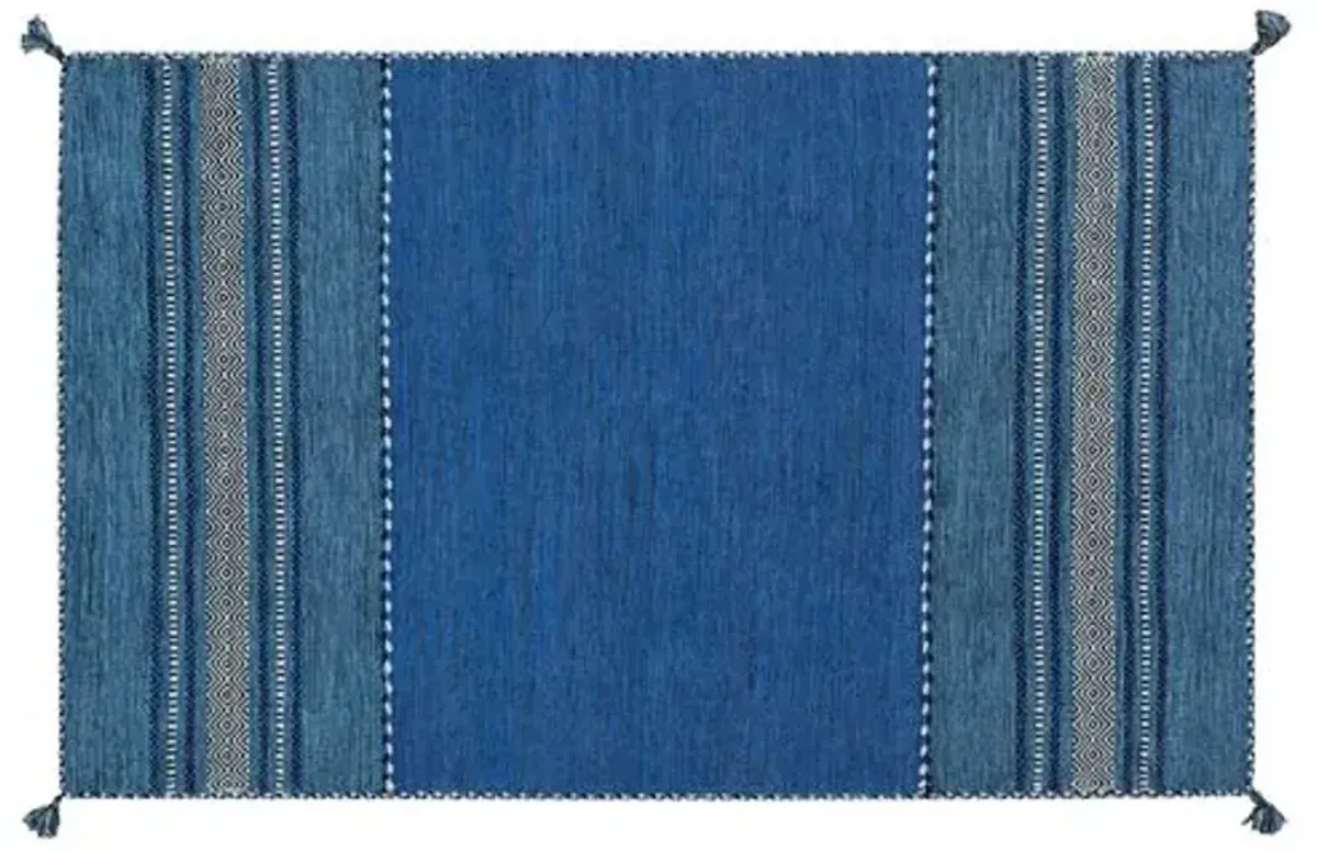 Jalo Flat-Weave Rug - Blue - Blue