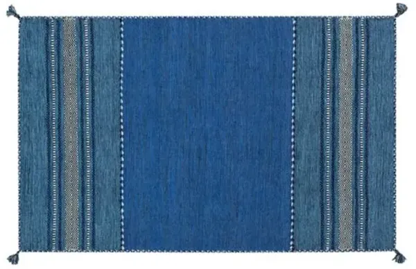 Jalo Flat-Weave Rug - Blue - Blue