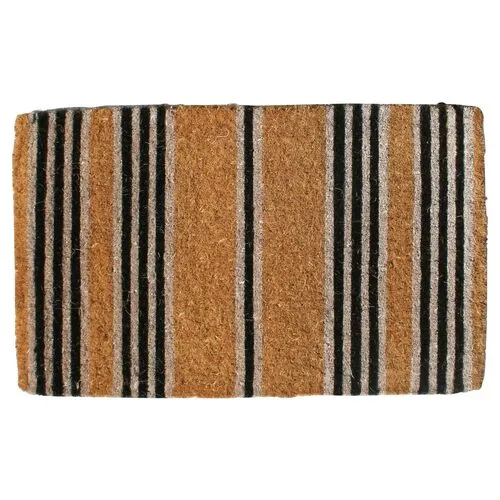 Stripes Outdoor Mat - Brown/Black
