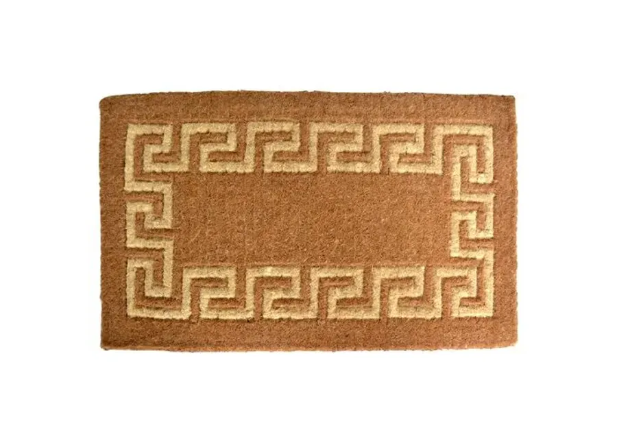 Greek Key Outdoor Mat - Brown