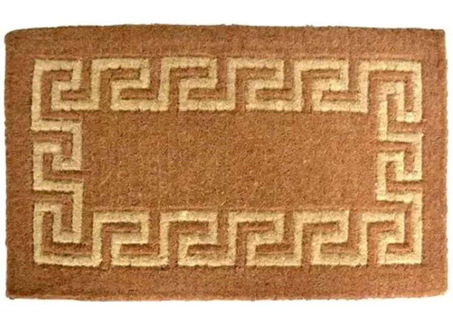 Greek Key Outdoor Mat - Brown