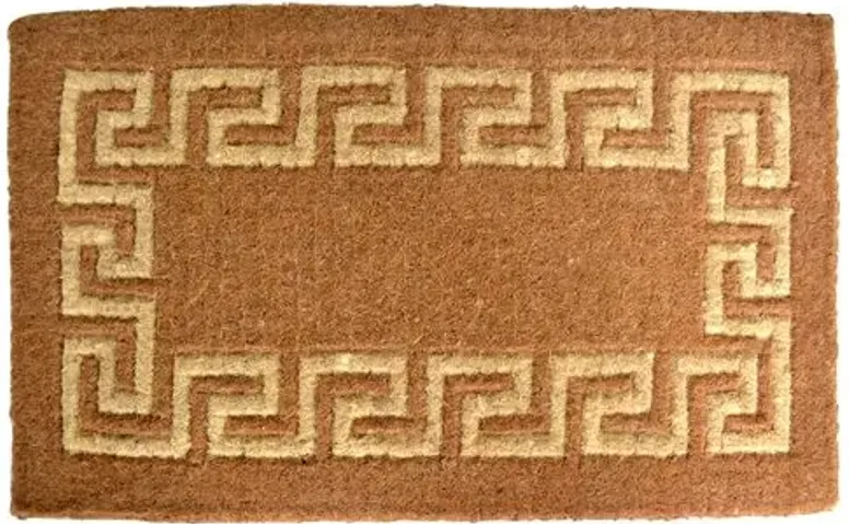 Greek Key Outdoor Mat - Brown