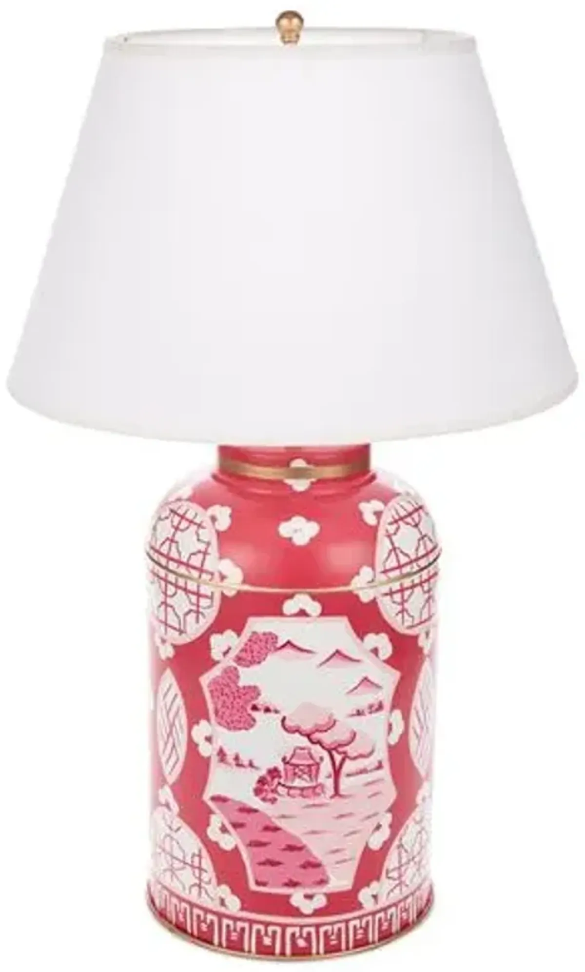 Canton Tea Caddy Lamp - Pink - Dana Gibson