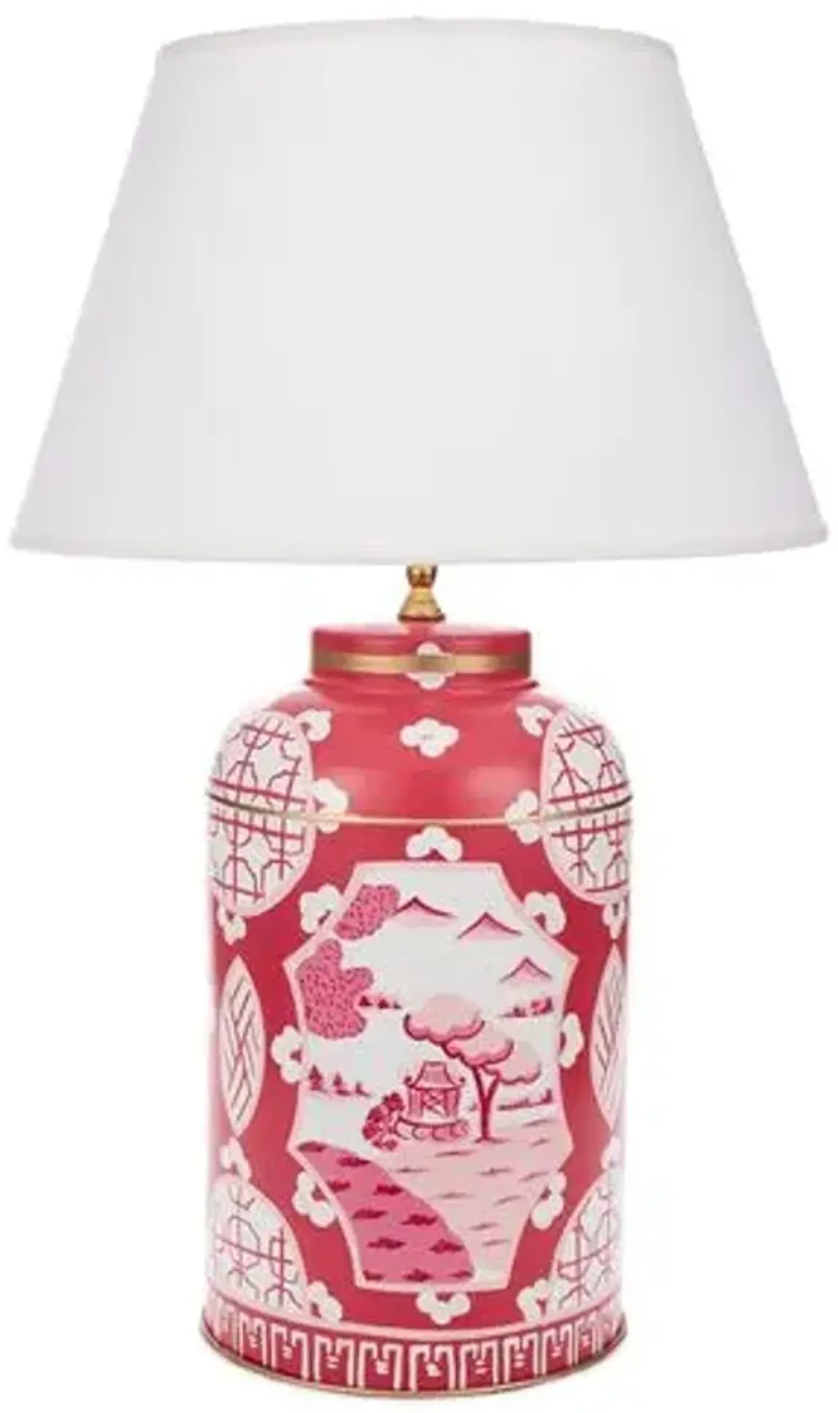 Canton Tea Caddy Lamp - Pink - Dana Gibson