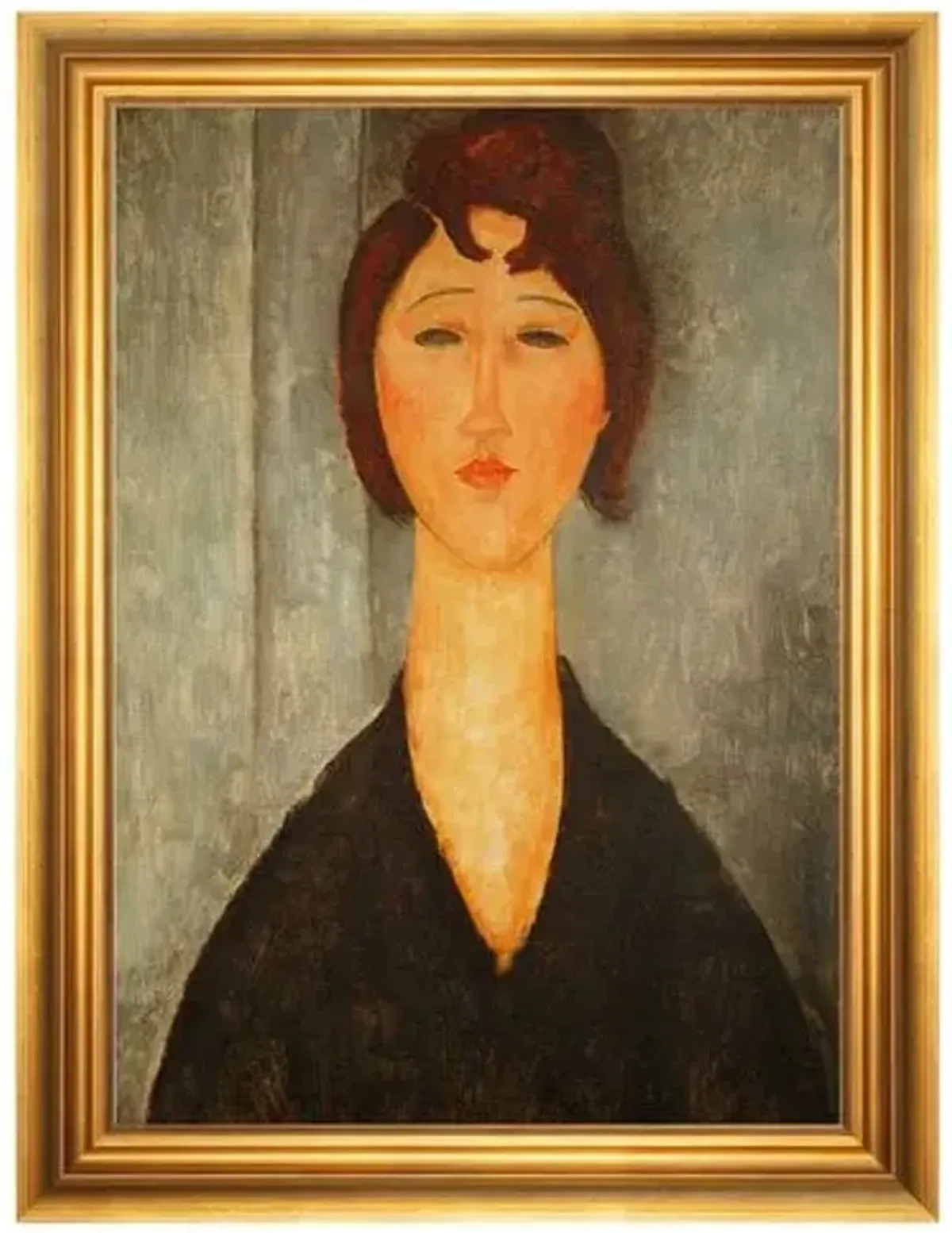 Painting - Modigliani - Portrait of a Young Woman - Munn Works - Black