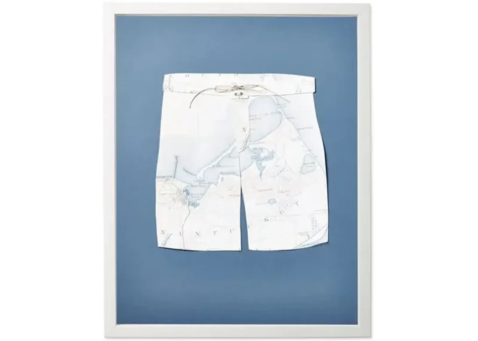 Dawn Wolfe - Map Swim Trunks: Nantucket - Dawn Wolfe Design - Ivory