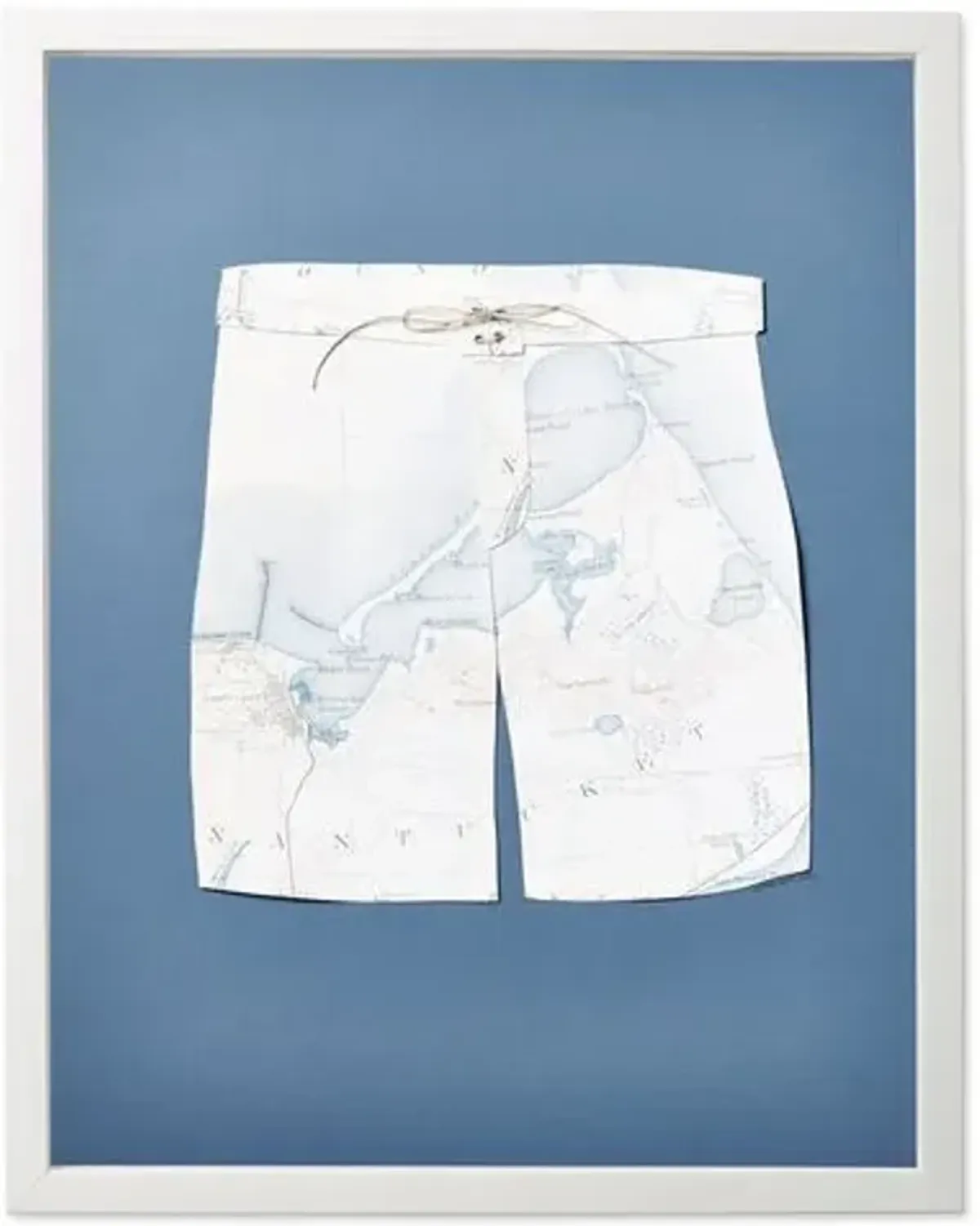 Dawn Wolfe - Map Swim Trunks: Nantucket - Dawn Wolfe Design - Ivory