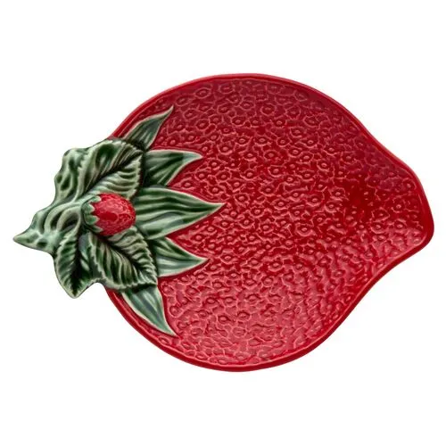 Strawberry-Shape Olive Dish - Bordallo Pinheiro - Red